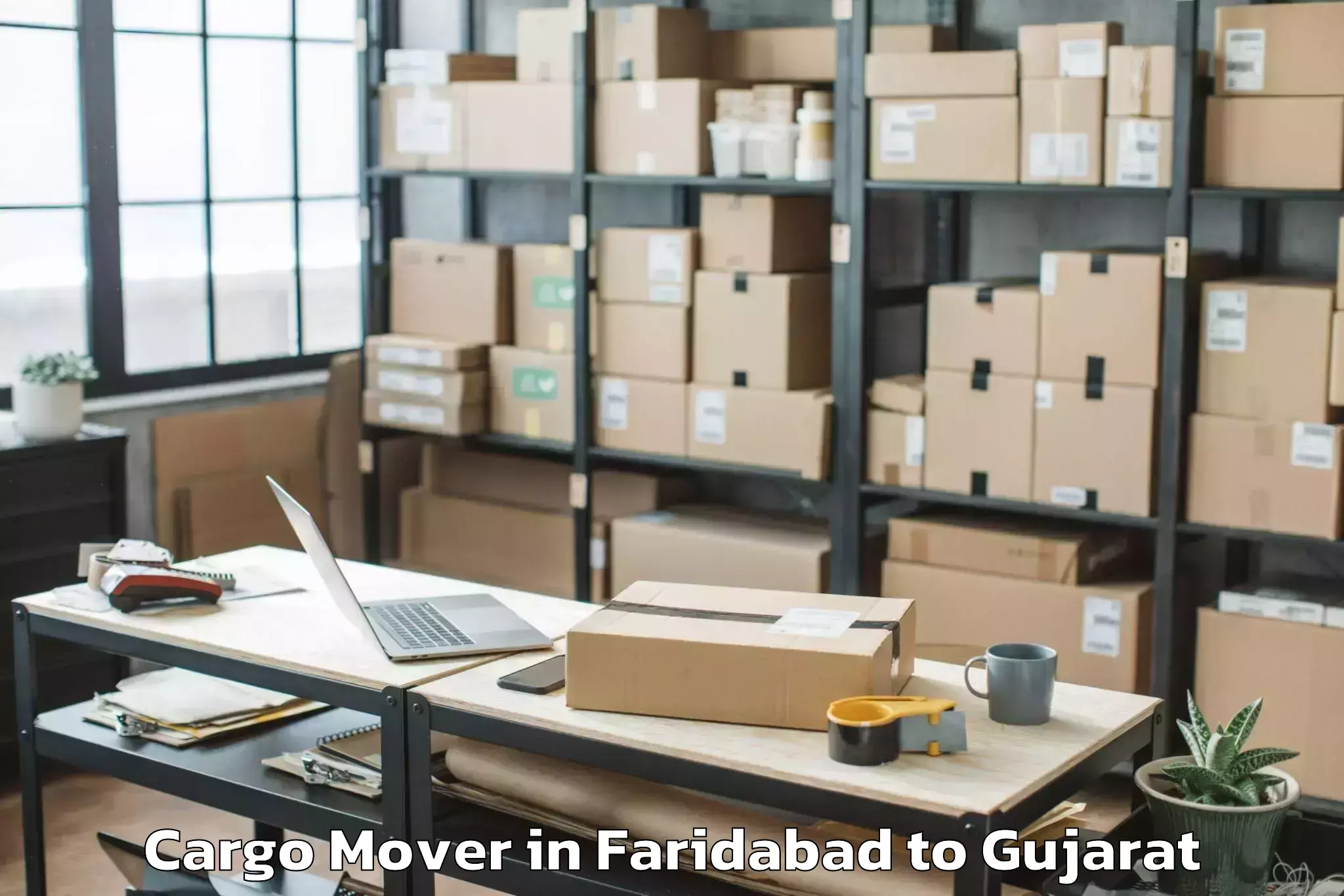 Book Faridabad to Keshod Airport Ixk Cargo Mover